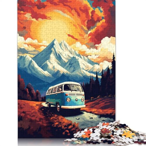 Puzzle für Erwachsene, 1000 Teile, buntes Auto-Puzzle für Erwachsene, Holzpuzzle, Lernspiel für Erwachsene und Kinder, 75 x 50 cm von LiJianXXR