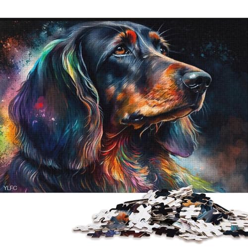 Puzzle für Erwachsene, 1000 Teile, buntes Dackel-Puzzle für Erwachsene, anspruchsvolles Holzpuzzle (Größe 75 * 50 cm) von LiJianXXR