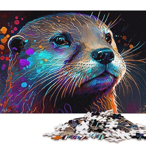 Puzzle für Erwachsene, 1000 Teile, buntes Otter-Puzzle für Erwachsene, Holzpuzzle, Heimkunstdekor (Größe 75 * 50 cm) von LiJianXXR