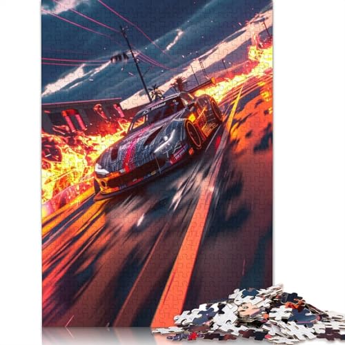 Puzzle für Erwachsene, 1000 Teile, farbenfrohes Cooles Sportwagen-Puzzle, Kartonpuzzle für Erwachsene, Familienspiele, Größe 38 x 26 cm von LiJianXXR