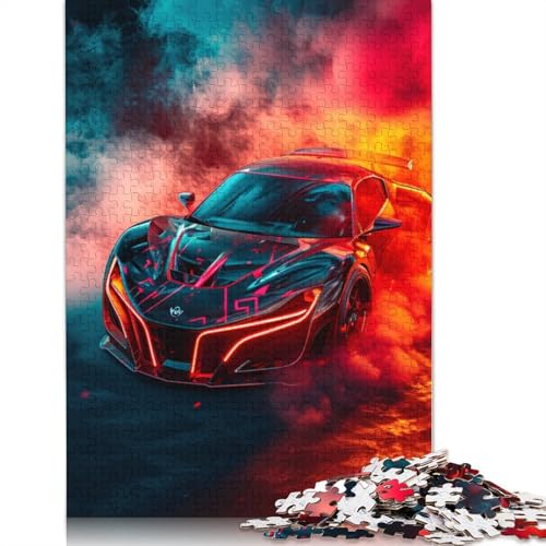 Puzzle für Erwachsene, 1000 Teile, farbenfrohes Cooles Sportwagen-Puzzle für Erwachsene, Kartonpuzzle, Lernspiele für Erwachsene und Kinder, Größe 38 x 26 cm von LiJianXXR