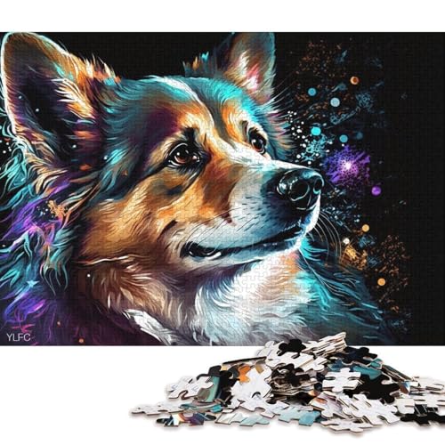 Puzzle für Erwachsene, 1000 Teile, farbenfrohes Corgi-Puzzle für Erwachsene, Holzpuzzle, tolle Geschenke zu Weihnachten (Größe 75 * 50 cm) von LiJianXXR