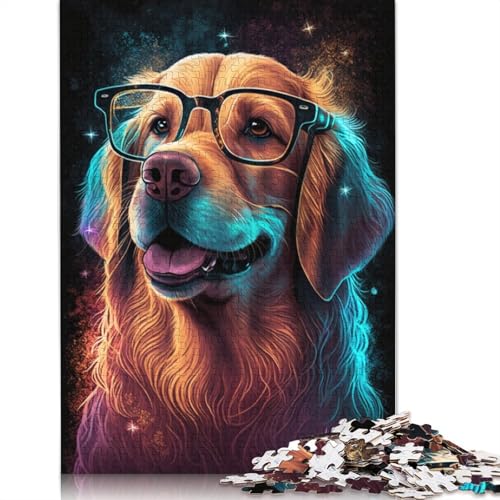 Puzzle für Erwachsene, 1000 Teile, goldenes Haar mit Brille, Puzzle für Erwachsene, Papppuzzle, tolles Geschenk für Erwachsene (Größe 38 x 26 cm) von LiJianXXR