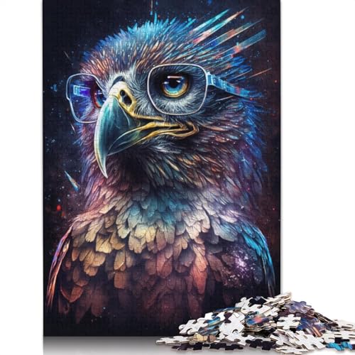 Puzzle für Erwachsene, 1000 Teile, kosmischer Adler mit Brille, Puzzle für Erwachsene, Kartonpuzzle, tolles Geschenk für Erwachsene (Größe 38 x 26 cm) von LiJianXXR