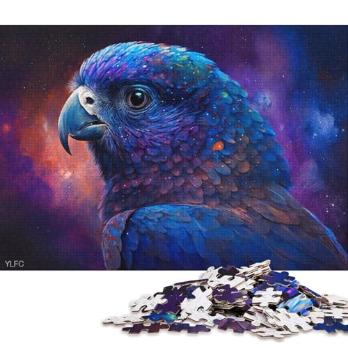 Puzzle für Erwachsene, 1000 Teile, kosmisches Galaxie-Papagei-Puzzle, Kartonpuzzle, Heimdekorationspuzzle (Größe 38 * 26 cm) von LiJianXXR