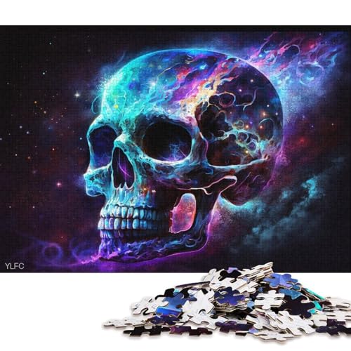 Puzzle für Erwachsene, 1000 Teile, kosmisches Kunst-Totenkopf-Puzzle für Erwachsene, Karton-Puzzle, Heimkunst-Dekor (Größe 38 * 26 cm) von LiJianXXR