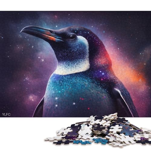 Puzzle für Erwachsene, 1000 Teile, kosmisches Tier-Pinguin-Puzzle für Erwachsene, Holzpuzzle, Heimkunstdekor (Größe 75 * 50 cm) von LiJianXXR