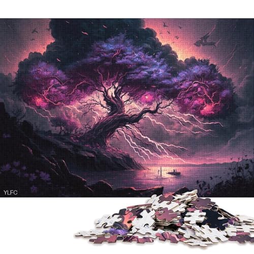 Puzzle für Erwachsene, 1000 Teile, künstlerisches Kirschbaum-Puzzle für Erwachsene, anspruchsvolles Holzpuzzle (Größe 75 * 50 cm) von LiJianXXR