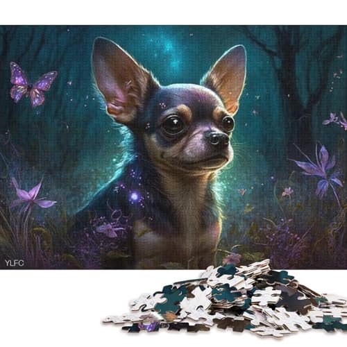 Puzzle für Erwachsene, 1000 Teile, magischer Chihuahua-Hund, Puzzle für Erwachsene, Holzpuzzle, Lernspiel, Herausforderungsspielzeug 75x50cm/1000 Teile von LiJianXXR