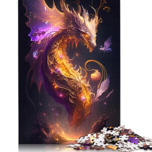 Puzzle für Erwachsene, 1000 Teile, schönes Drachenpuzzle für Erwachsene, Kartonpuzzle, Lernspiele für Erwachsene und Kinder, Größe 38 x 26 cm von LiJianXXR