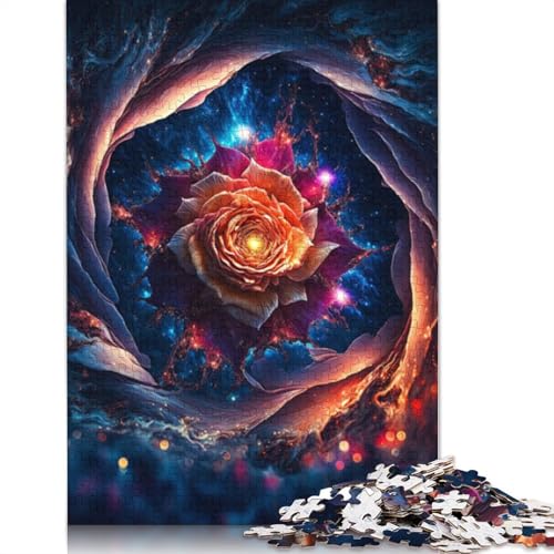 Puzzle für Erwachsene, 1000 Teile, schönes kosmisches Rosenpuzzle für Erwachsene, Kartonpuzzle, Lernspiele für Erwachsene und Kinder, Größe 38 x 26 cm von LiJianXXR