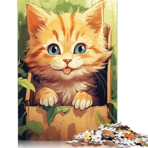 Puzzle für Erwachsene, 1000 Teile, süßes Katzen-Puzzle für Erwachsene, Papppuzzle, Lernspiel, Herausforderungsspielzeug, Größe 38 x 26 cm von LiJianXXR