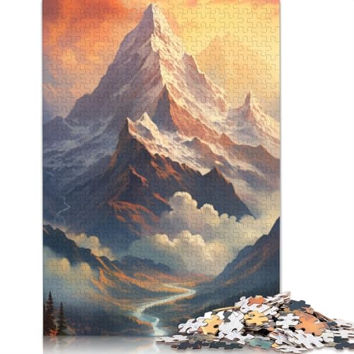 Puzzle für Erwachsene, 1000-teiliges Berglandschaftspuzzle für Erwachsene, Kartonpuzzle, Lernspiel, Herausforderungsspielzeug, Größe 38 x 26 cm von LiJianXXR