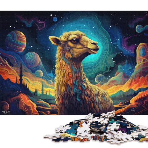 Puzzle für Erwachsene, 1000-teiliges Regenbogen-Kamel-Puzzle für Erwachsene, Karton-Puzzle, Lernspiel, Herausforderungsspielzeug 38x26cm/1000 Teile von LiJianXXR