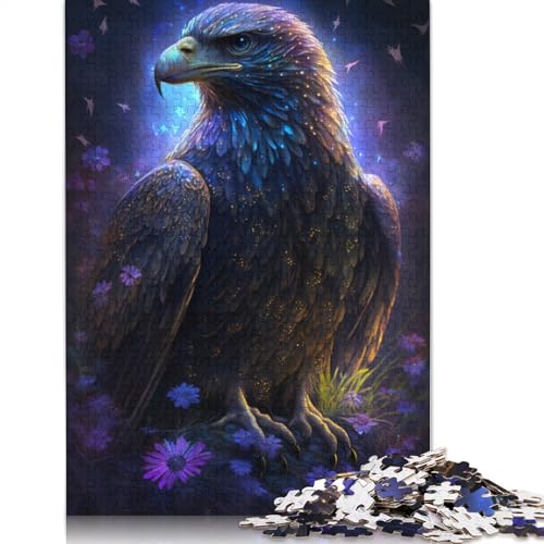 Puzzle für Erwachsene, Adler, Blume, Galaxie, 1000-teiliges Puzzle, Holzpuzzle für Erwachsene und Kinder ab 12 Jahren, tolles Geschenk für Erwachsene, Größe: 75 x 50 cm von LiJianXXR