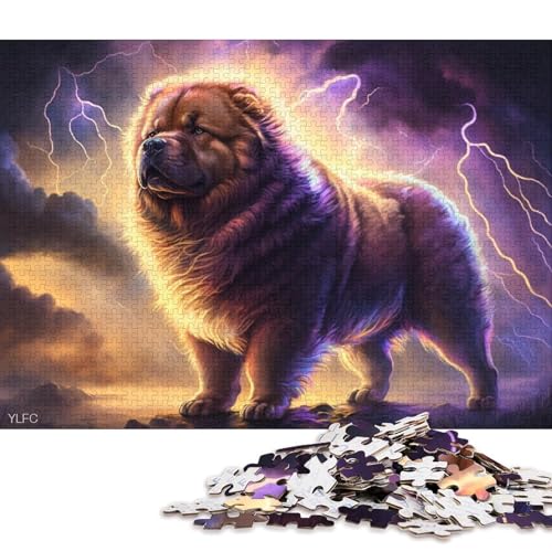 Puzzle für Erwachsene, Art Chow-Chow-Hund, 1000 Teile, Holzpuzzle für Erwachsene und Familien, tolle Geschenke und Spielzeuge 75x50cm/1000 Teile von LiJianXXR