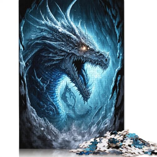 Puzzle für Erwachsene, Art Ice Dragon, Puzzle für Erwachsene, 1000 Teile, Holzpuzzle für Erwachsene und Kinder ab 12 Jahren, Spielzeug-Wanddekoration, 75 x 50 cm von LiJianXXR