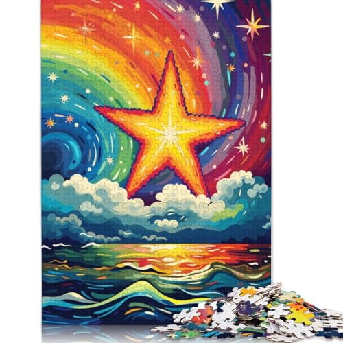 Puzzle für Erwachsene, Bunte Seesterne, 1000 Teile, Holzpuzzle für Erwachsene und Kinder ab 12 Jahren, tolles Geschenk für Erwachsene, 75 x 50 cm von LiJianXXR