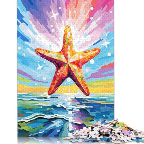 Puzzle für Erwachsene, Bunte Seesterne, 1000 Teile, Kartonpuzzle für Erwachsene und Kinder ab 12 Jahren, Spielzeug-Wanddekoration, 38 x 26 cm von LiJianXXR