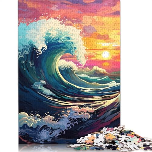 Puzzle für Erwachsene, Bunte Welle, 1000 Teile, Holzpuzzle, Teenager und Kinder, Familienspaß, Puzzle, 75 x 50 cm von LiJianXXR