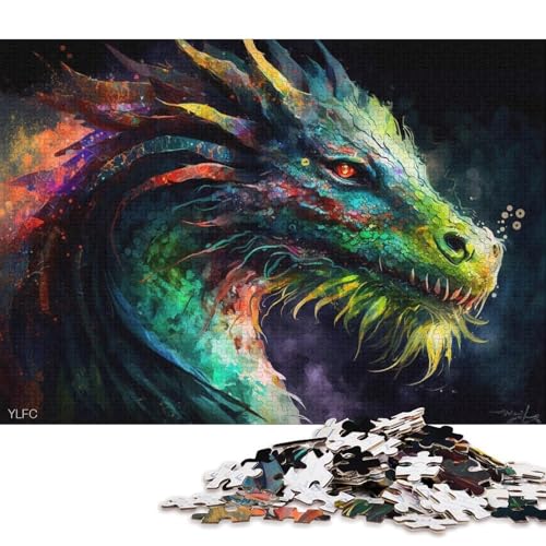 Puzzle für Erwachsene, Bunter chinesischer Drache, 1000-teiliges Puzzle, Holzpuzzle für Erwachsene und Kinder ab 12 Jahren, Staycation Kill Time (Größe 75 * 50 cm) von LiJianXXR