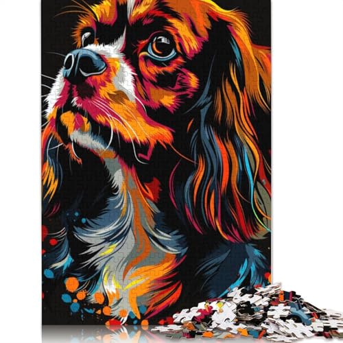 Puzzle für Erwachsene, Cavalier King Charles Spaniel, Hund für Erwachsene, 1000 Teile, Puzzle aus Pappe, Puzzle für Erwachsene und Kinder ab 12 Jahren, Geschenkspielzeug, Größe 38 x 26 cm von LiJianXXR