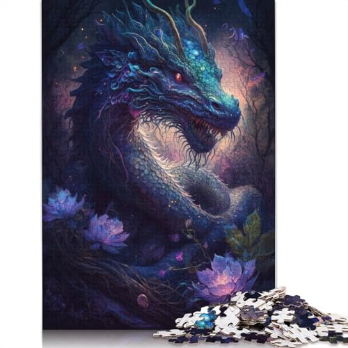 Puzzle für Erwachsene, Chinesische Drachenblumen-Galaxie, 1000-teiliges Puzzle, Holzpuzzle für Erwachsene und Kinder ab 12 Jahren, tolles Geschenk für Erwachsene, Größe: 75 x 50 cm von LiJianXXR