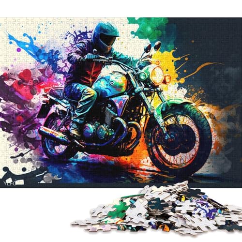 Puzzle für Erwachsene, Cooles Motorrad, 1000-teiliges Puzzle für Erwachsene und Kinder, Papppuzzle für Erwachsene und Kinder, Lernspiel, Herausforderungsspielzeug (Größe 38 * 26 cm) von LiJianXXR