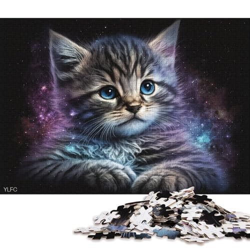 Puzzle für Erwachsene, Cosmic Animal Kitten, 1000-teiliges Puzzle, Holzpuzzle für Erwachsene und Kinder ab 12 Jahren, für Familienspaß und Spieleabende (Größe 75 * 50 cm) von LiJianXXR