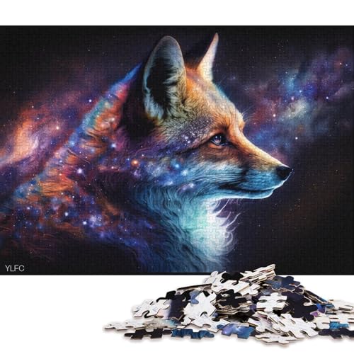 Puzzle für Erwachsene, Cosmic Galaxy Fox, 1000-teiliges Puzzle für Erwachsene und Kinder, Kartonpuzzle für Erwachsene und Kinder ab 12 Jahren, tolles Geschenk für Erwachsene (Größe 38 * 26 cm) von LiJianXXR