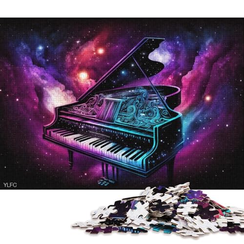 Puzzle für Erwachsene, Cosmic Galaxy Piano, 1000-teiliges Puzzle für Erwachsene und Kinder, Holzpuzzle für Erwachsene und Kinder, Lernspiel, Herausforderungsspielzeug (Größe 75 * 50 cm) von LiJianXXR