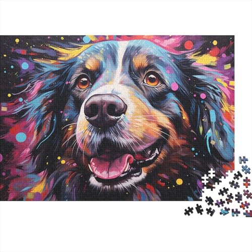 Puzzle für Erwachsene, Fantasie, bunter Schäferhund, 1000-teiliges Puzzle für Erwachsene, Holzpuzzle für Erwachsene und Kinder ab 12 Jahren, Lernspiel, 50 x 75 cm von LiJianXXR