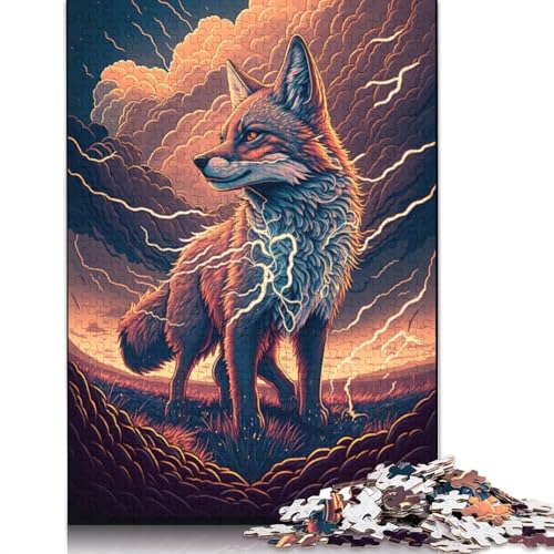 Puzzle für Erwachsene, Fantasie-Fuchs-Tier für Erwachsene, 1000-teiliges Holzpuzzle für Erwachsene, Familien-Puzzlespiel (Größe 75 x 50 cm) von LiJianXXR