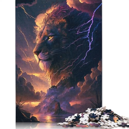 Puzzle für Erwachsene, Fantasie-Löwe, Tier-Puzzle, 1000 Teile, Holzpuzzle für Erwachsene und Kinder ab 12 Jahren, Lernspiel, Herausforderungsspielzeug, Größe: 75 x 50 cm von LiJianXXR