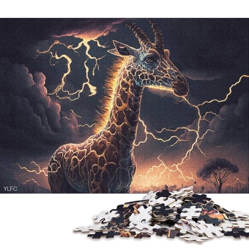 Puzzle für Erwachsene, Fantasy-Art-Giraffe, 1000-teiliges Puzzle, Lernspiele für Erwachsene und Kinder, Kartonpuzzle, lustiges Puzzle für die ganze Familie 38x26cm/1000 Teile von LiJianXXR