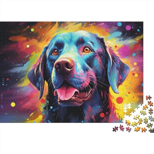 Puzzle für Erwachsene, Farbiger Fantasie-Hund, Puzzle 1000 Teile für Erwachsene, Holzpuzzle, geeignet für Erwachsene und Kinder über 12 Jahre, unmögliches Puzzle, 50 x 75 cm von LiJianXXR