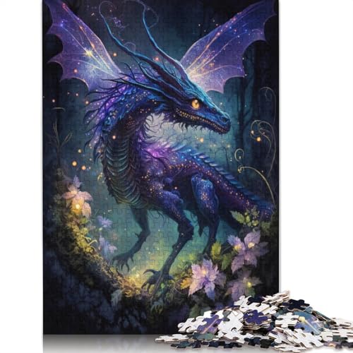 Puzzle für Erwachsene, Fliegender Drache, Blumen-Galaxie, 1000 Teile, Kartonpuzzle für Erwachsene und Kinder ab 12 Jahren, Lernspiel, Herausforderungsspielzeug, Größe: 38 x 26 cm von LiJianXXR