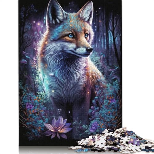 Puzzle für Erwachsene, Fuchs, Blume, Galaxie, 1000 Teile, Kartonpuzzle für Erwachsene und Kinder ab 12 Jahren, anspruchsvolles Spiel, Größe: 38 x 26 cm von LiJianXXR