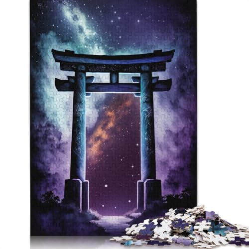 Puzzle für Erwachsene, Galaxie, Japanisches Torii-Tor, 1000 Teile, für Erwachsene, Kartonpuzzle für Erwachsene und Kinder ab 12 Jahren, anspruchsvolles Spiel, Größe: 38 x 26 cm von LiJianXXR