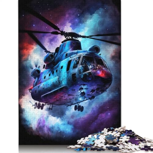 Puzzle für Erwachsene, Galaxie-Hubschrauber, 1000 Teile, Holzpuzzle für Erwachsene und Kinder ab 12 Jahren, anspruchsvolles Spiel, Größe: 75 x 50 cm von LiJianXXR