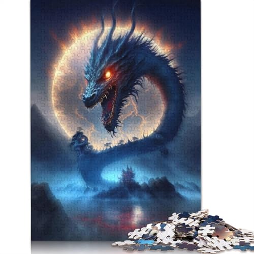 Puzzle für Erwachsene, Galaxy Art, japanischer Drache, 1000 Teile, Puzzle aus Pappe für Erwachsene und Kinder ab 12 Jahren, anspruchsvolle Puzzles für Erwachsene, Größe 38 x 26 cm von LiJianXXR