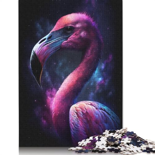 Puzzle für Erwachsene, Galaxy Flamingo-Puzzle für Erwachsene, 1000 Teile, Karton-Puzzle für Erwachsene, Kinderspiel, Spielzeug für Erwachsene, Größe: 38 x 26 cm von LiJianXXR