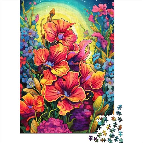 Puzzle für Erwachsene, Gelb, Bunt, Psychedelisches Rassel-Puzzle 1000 Teile, Holzpuzzle für Erwachsene und Kinder, Entspannungspuzzle-Spiele, 50 x 75 cm von LiJianXXR