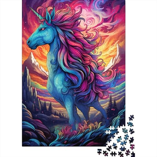 Puzzle für Erwachsene, Geniales Einhorn, 1000-teiliges Puzzle, Holzpuzzle für Jugendliche und Erwachsene, Tolles Geschenk für Erwachsene, 50 x 75 cm von LiJianXXR