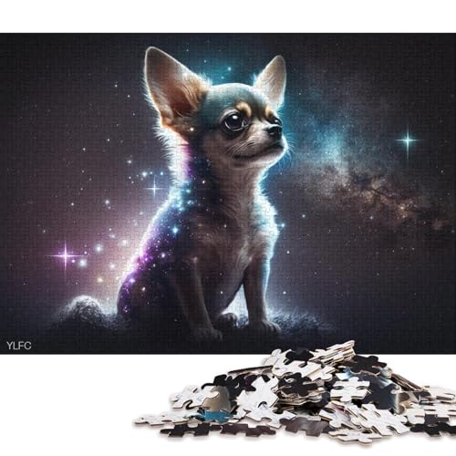 Puzzle für Erwachsene, Geschenke für Cosmic Art Chihuahua, 1000-teiliges Kartonpuzzle für Erwachsene und Kinder ab 12 Jahren, Lernpuzzle 38x26cm/1000 Teile von LiJianXXR