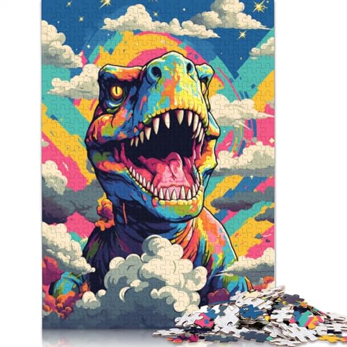 Puzzle für Erwachsene, Kunst, Dinosaurier-Roboter, lustige Puzzles für Erwachsene, 1000-teiliges Holzpuzzle für Erwachsene und Kinder, toll, 75 x 50 cm von LiJianXXR