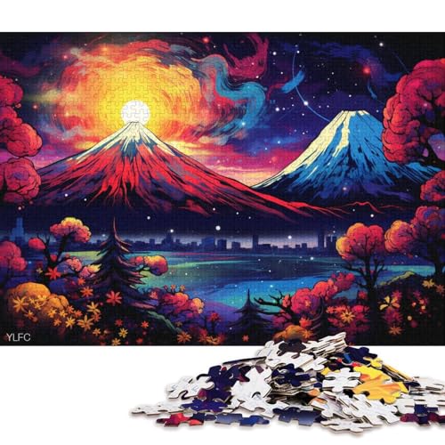 Puzzle für Erwachsene, Kunst, Japan, Mount Fuji, Puzzle für Erwachsene, 1000-teiliges Kartonpuzzle, Teenager- und Kinderspielspielzeug für Erwachsene 38x26cm/1000 Teile von LiJianXXR