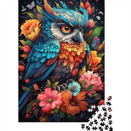 Puzzle für Erwachsene, Malen, Farbe, Tier, Eule, 1000 Teile, Holzpuzzle für Jugendliche und Erwachsene, tolles Geschenk für Erwachsene, 50 x 75 cm von LiJianXXR