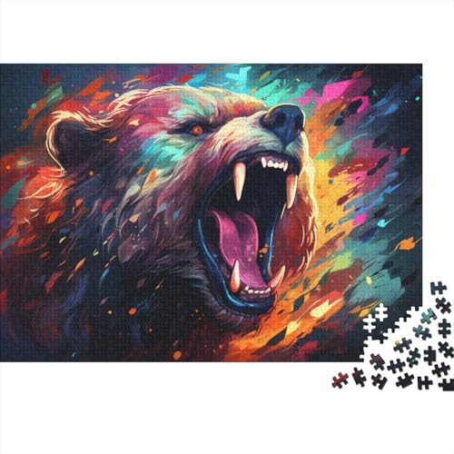 Puzzle für Erwachsene, Mysterious Bear, Puzzle 1000 Teile für Erwachsene, Holzpuzzle, geeignet für Erwachsene und Kinder über 12 Jahre, Unmögliches Puzzle, 50 x 75 cm von LiJianXXR