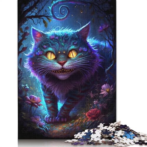 Puzzle für Erwachsene, Psychedelische Katzen-Blumen-Galaxie, 1000-teiliges Puzzle, Holzpuzzle für Erwachsene und Kinder ab 12 Jahren, tolles Geschenk für Erwachsene und Kinder, Größe: 75 x 50 cm von LiJianXXR